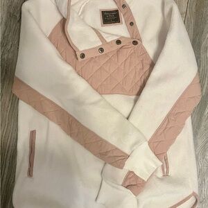 Abercrombie & Fitch Cream and Pink Sherpa Fleece Jacket